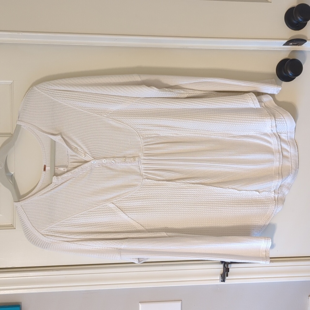 Free people long sleeve waffle knit tunic, size M